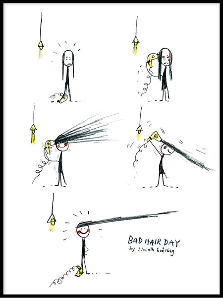 Poster: Bad hair day, av Lisbeth Svärling