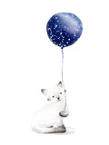 Poster: Cat with balloon, av Cora konst & illustration