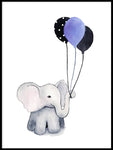 Poster: Elefant, av Cora konst & illustration