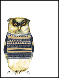 Poster: Freezing Owl, av Sofie Rolfsdotter