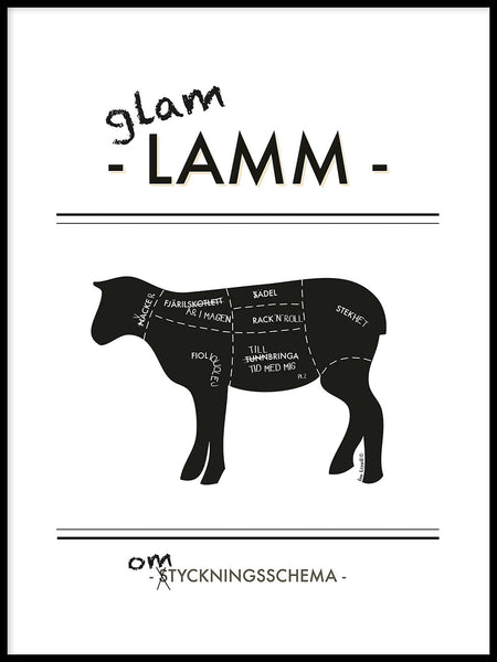 Poster: Glamlamm, av Ateljé Spektrum - Linn Köpsell