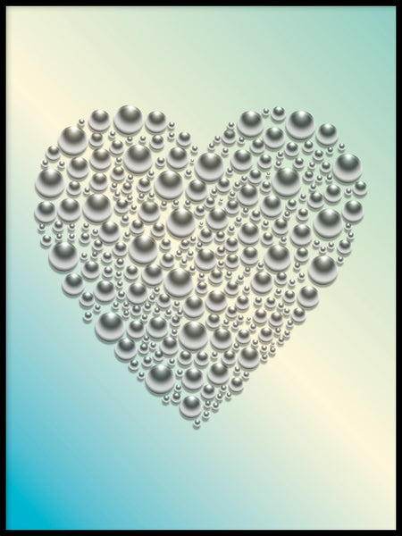 Poster: Heart, turkos, av GaboDesign