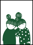 Poster: Kompisskap grön, av Anna Grundberg