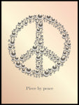Poster: Peace med text, aprikos, av GaboDesign