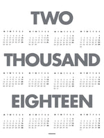 Poster: 2018 Kalender vit, av Utgångna produkter