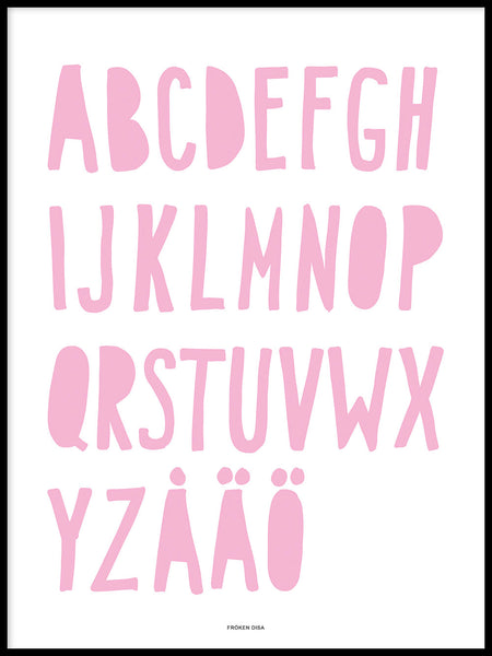 Poster: ABC, rosa, av Utgångna produkter