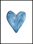 Poster: Akvarellhjärta, blå, av EMELIEmaria