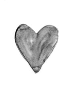 Poster: Akvarellhjärta, svartvit, av EMELIEmaria