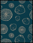 Poster: Blå citron, av Fia-Maria