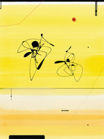 Poster: Black lines on yellow background, av H. J. Art