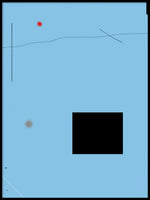 Poster: Black rectangle on blue background, av H. J. Art