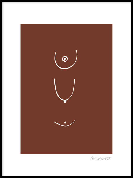 Poster: Boobs (cappuccino), av Miss Papperista