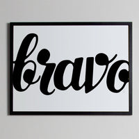 Poster: Bravo, vit, av Fia Lotta Jansson Design