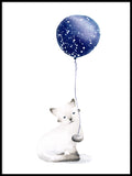 Poster: Cat with balloon, av Cora konst & illustration