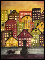 Poster: Kat stad, av Lindblom of Sweden