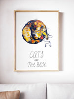 Poster: Cats are the best, av Utgångna produkter