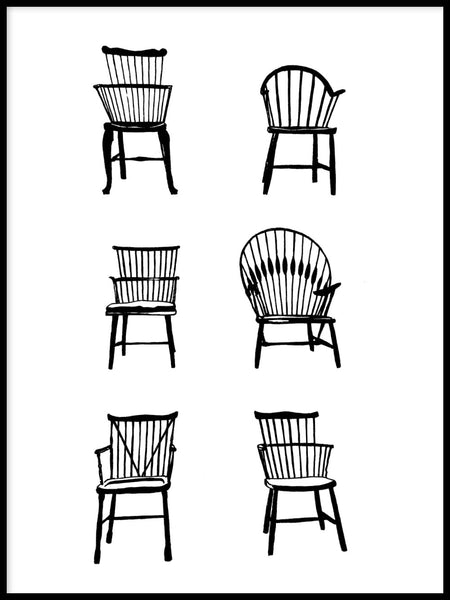 Poster: Chairs, av Sofie Staffans-Lytz