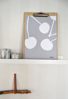 Poster: Cherries, grey, av Elina Dahl