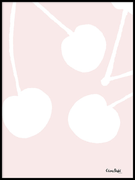 Poster: Cherries, pink, av Elina Dahl