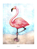 Poster: Chill like a Flamingo - roses, av Ekkoform illustrations