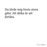 Poster: Du lärde mig livet, av Corinne Silfverlåås