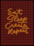 Poster: Eat Sleep Create Repeat, av Fia Lotta Jansson Design