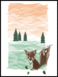 Poster: Ekorren i skogen, av ANNABOYE