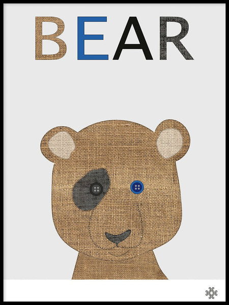 Poster: Fabric Bear, av Paperago