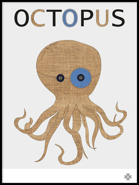 Poster: Fabric Octopus, av Paperago