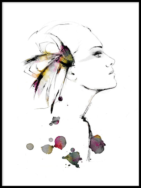 Poster: Feather Girl, av Lotta Larsdotter