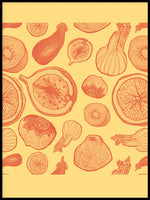 Poster: Frukt och gult, av Fia-Maria