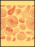 Poster: Frukt och gult, av Fia-Maria