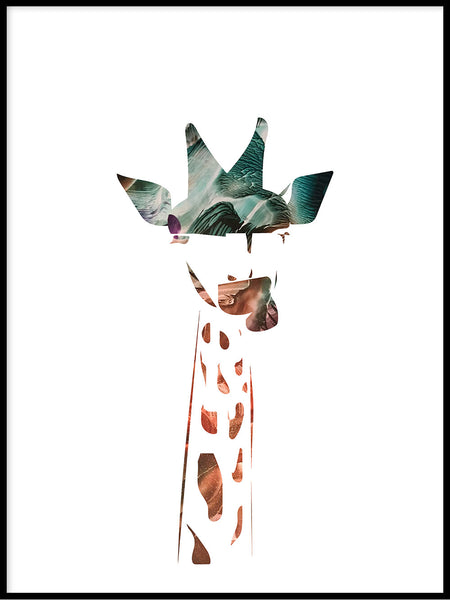 Poster: Giraffe, sunset, av LIWE