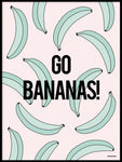 Poster: Go Bananas! rosa, av Fröken Form