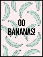Poster: Go Bananas! rosa, av Fröken Form