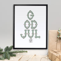 Poster: God Jul, färg, av Fia Lotta Jansson Design