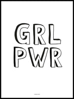 Poster: GRL PWR vit, av Utgångna produkter
