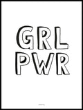 Poster: GRL PWR vit, av Utgångna produkter