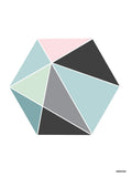 Poster: Hexagon i färg, av Fröken Form