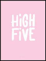 Poster: High Five, rosa, av Utgångna produkter