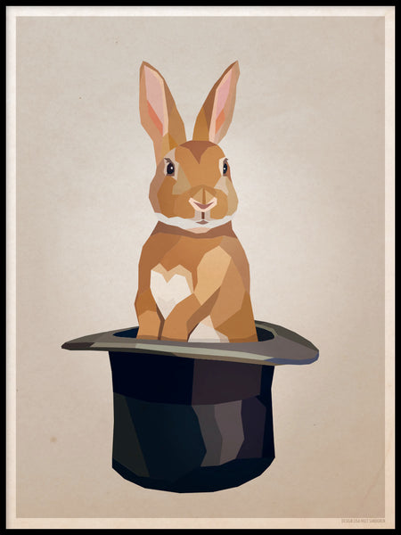 Poster: Kanin i hatt, av Lisa Hult Sandgren
