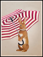 Poster: Kanin med paraply, av Lisa Hult Sandgren