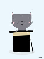 Poster: Katt i hatt, av Fröken Form