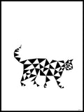 Poster: Katt, trianglar, av Caro-lines