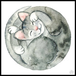 Poster: Kattsnark, akvarell, av Linda Forsberg