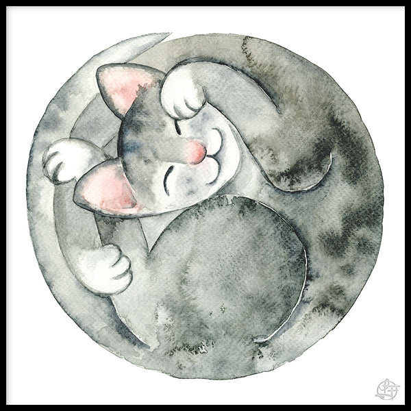 Poster: Kattsnark, akvarell, av Linda Forsberg