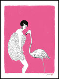 Poster: Lady and flamingo, av Jiashen Han