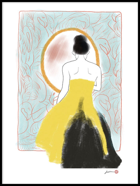 Poster: Lady in front of mirror, av Jiashen Han