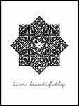 Poster: Live beautifully, black, av Anna Mendivil / Gypsysoul