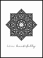 Poster: Live beautifully, black, av Anna Mendivil / Gypsysoul